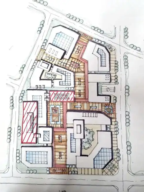 城乡规划考研  #现代商业街快题设计  #手绘