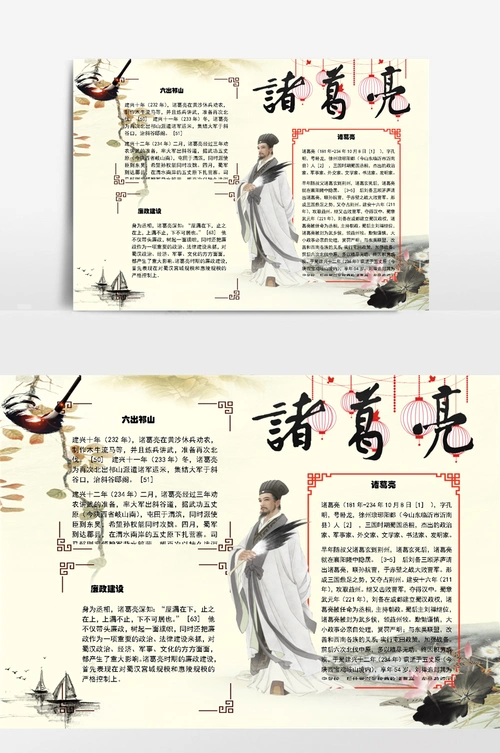 诸葛亮小报手抄报模板