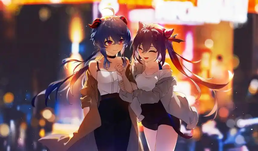 原神刻晴和甘雨壁纸两姐妹美图