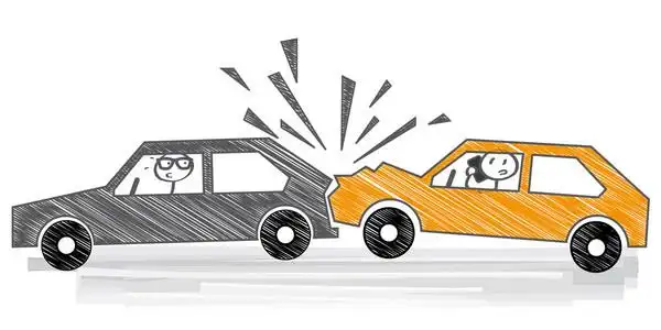 道路简笔车毁人亡矢量图照片