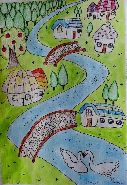 创意儿童画s形构图预习