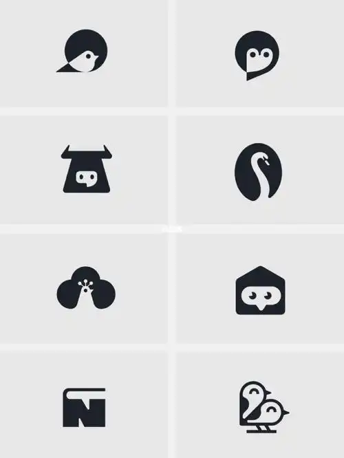 灵感82一组简约动物logo设计!