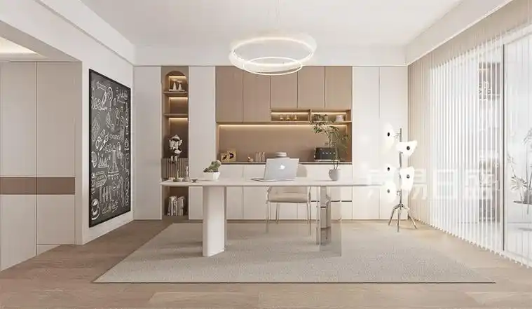 >首页>装修案例>苏宁馨瑰园95平现代简约风格实景案例>更多书房装修