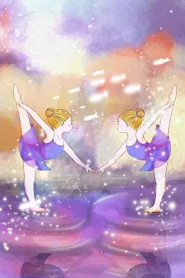 两个芭蕾舞女孩水上跳舞卡通舞蹈插画人物 节日卡通舞蹈插画绘画