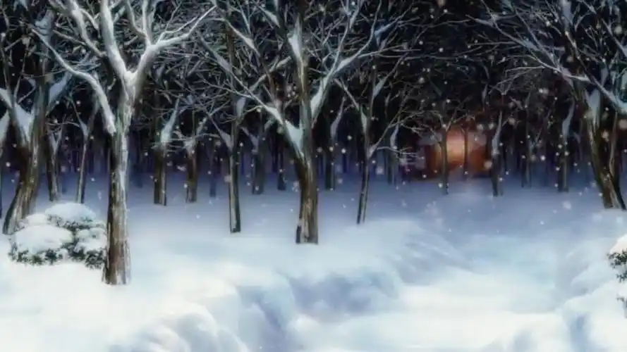 插画 唯美 雪夜寂静的美感 壁纸 横图 二次元 高清