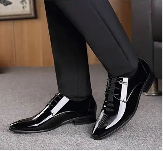 木林森同款商务正装皮鞋男鞋系带黑色上班工作男鞋休闲韩版西装青年