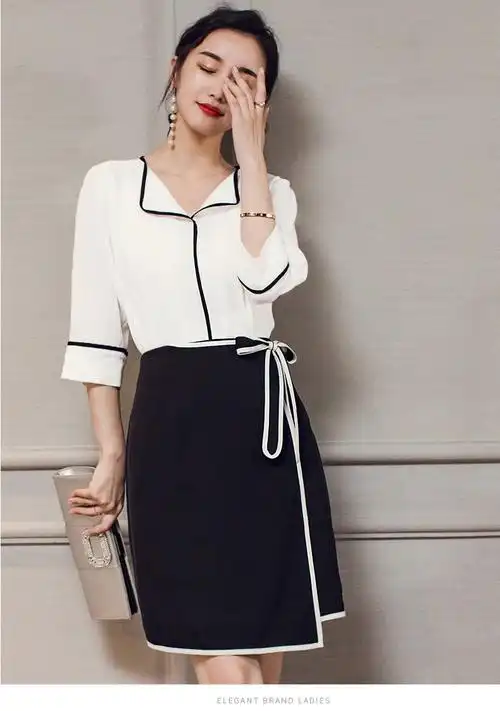 臣郎chenlang新款ol通勤女装连衣裙夏季时尚气质正式场合职业两件套装