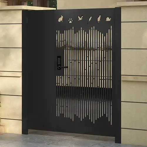 铁艺庭院门百叶现代别墅大门单双开户外简易小铁门家用农村入户花