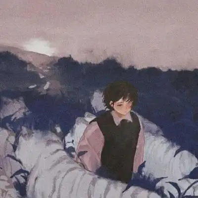 动漫头像在落日余晖的路上总是爱意弥漫