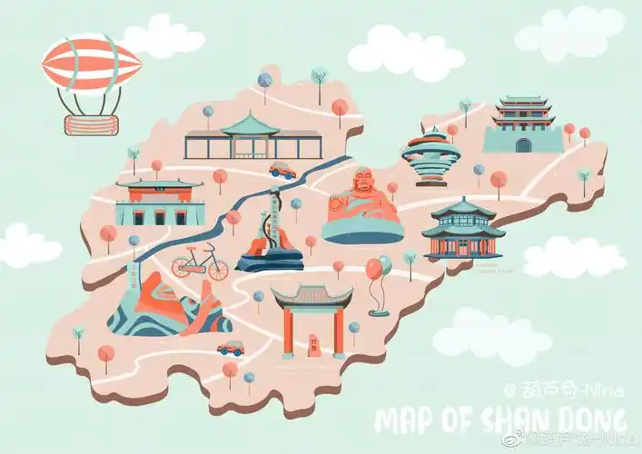 26 20:11:49            手绘插画 1 / 9 山东省插画地图