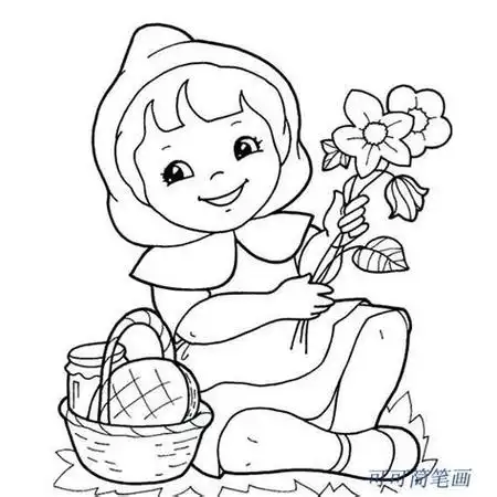 兔子的小红帽故事简笔画