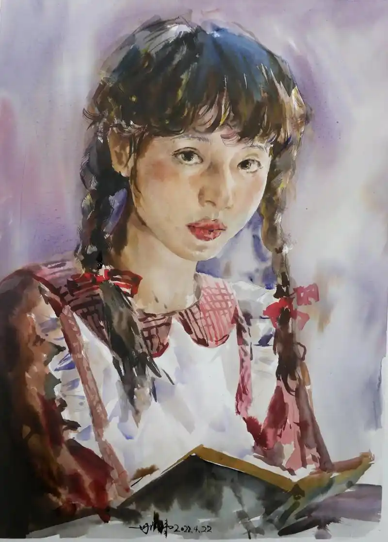 水彩女孩97 #水彩教程 #水彩 #色彩 #水彩人物 #手绘 - 抖音