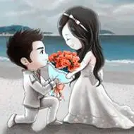 浪漫海边男生单膝跪地求婚头像_微信头像图片大全