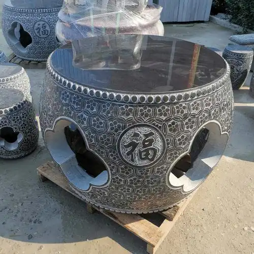 石桌石凳花园仿古户外家用室外天然青石桌子石雕