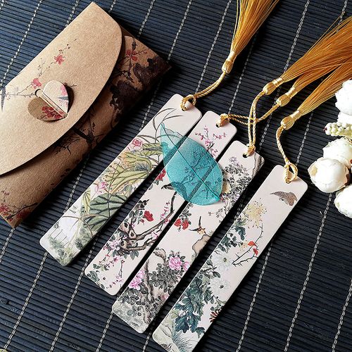 创意书签古典中国国风水墨国画梅兰竹菊古风纸质书签