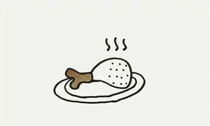 鸡腿怎么画简笔画教程简笔画大全