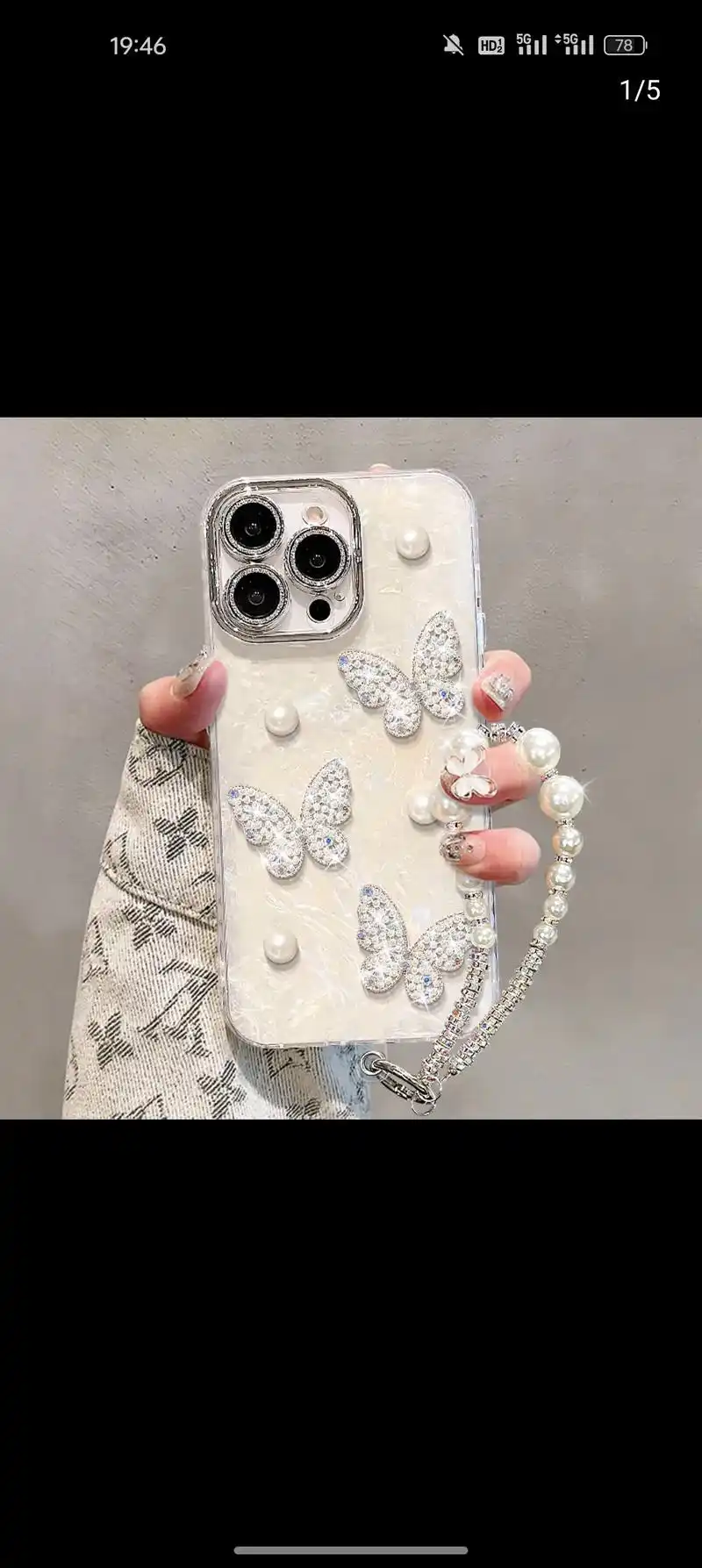 立体蝴蝶适用苹果手机壳春夏新女款iphone全包闪粉镜头膜高