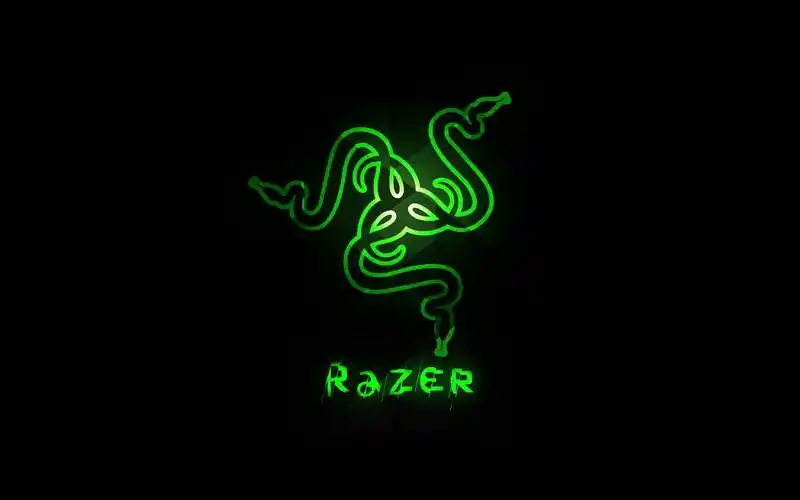 雷蛇公司logo标志商标颜色黑色背景razerlogoblackbackground壁纸图片