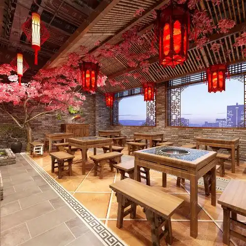 工装效果图:餐饮火锅店小龙坎-1