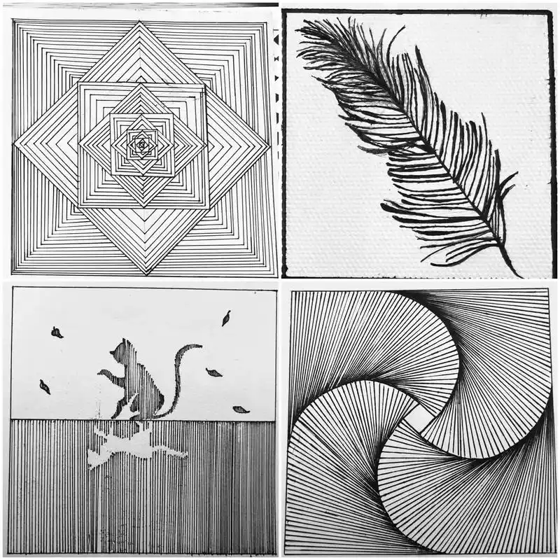 平面构成作业|平构点线面|平构线.#平面设计 #海报设计 # - 抖音