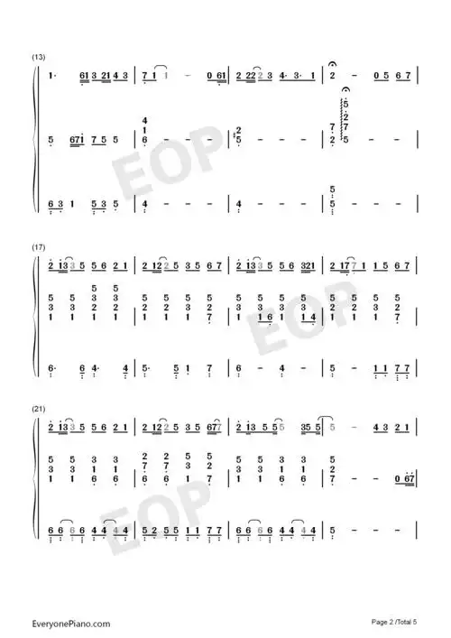 追光者-完美伴奏版双手简谱预览2