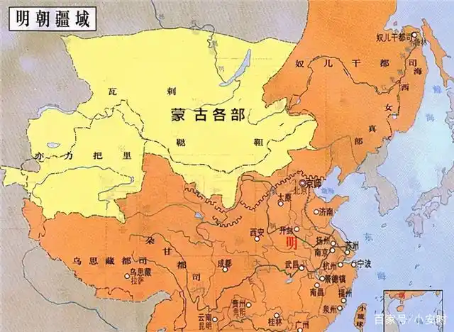 明清版图变化:明朝盘踞长城以内,清朝不断向外扩展,差异巨大
