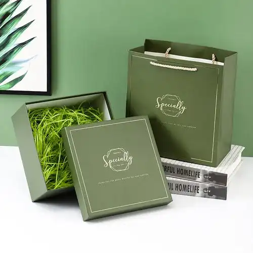 七夕情人节礼盒 绿色礼品盒 毕业礼物杯子包装盒生日结婚伴手礼盒