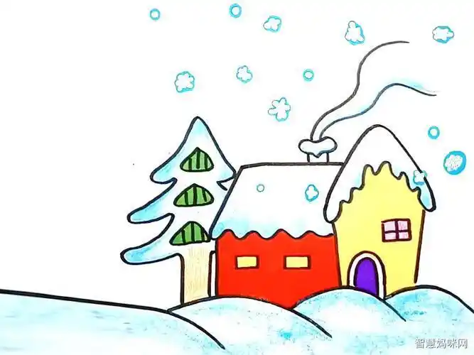 风景画冬天的画法简笔画图片|冬天的画法步骤简笔画教程冬天人很冷的