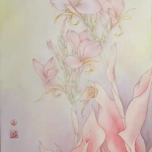 工笔花卉·冷青裳