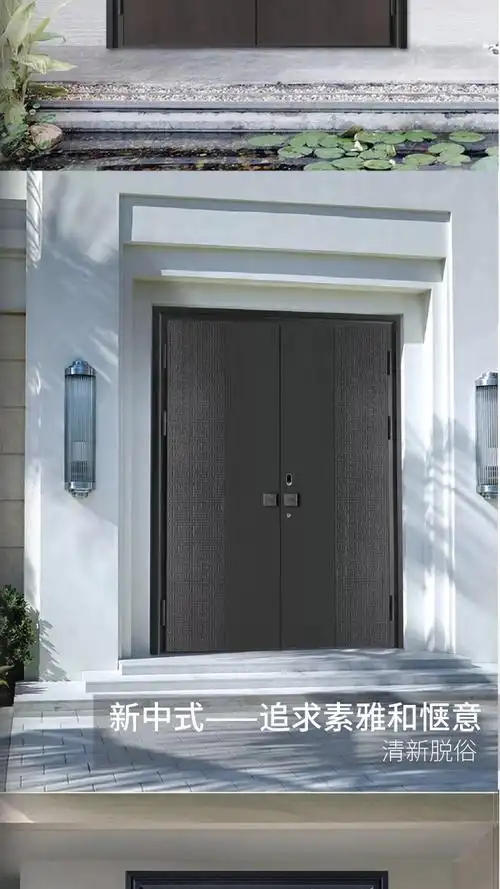 防爆铸铝门别墅大门双开门乡村子母入户门家用防盗进户真铜门对开