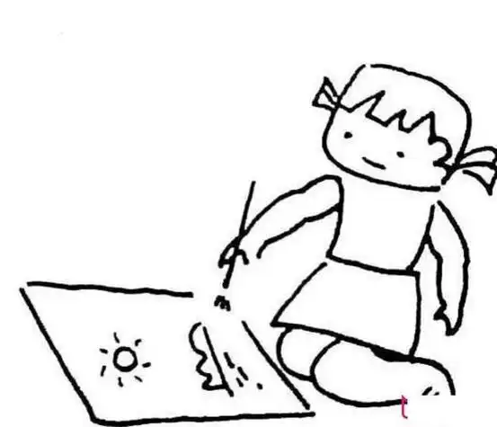 女孩爱画画简笔画