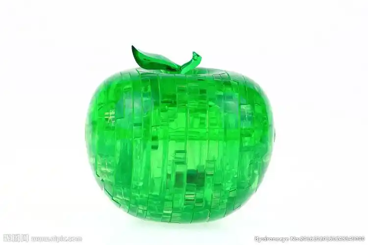 3d拼图绿苹果图片