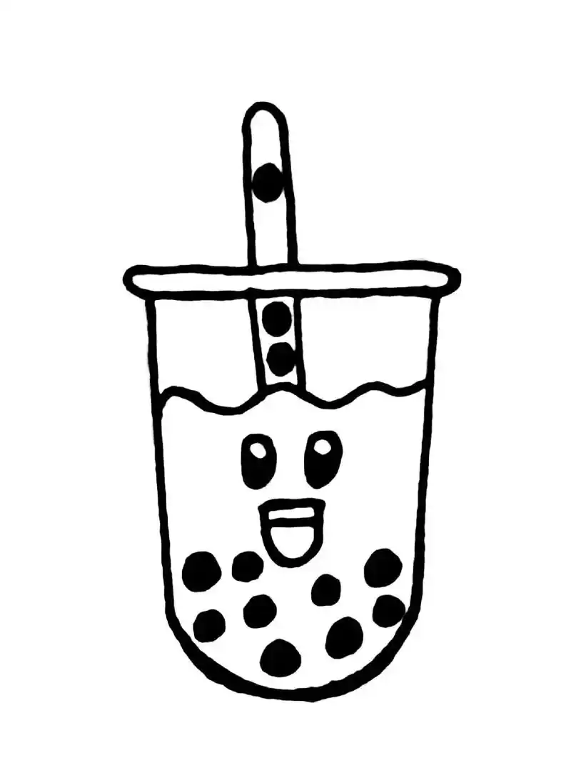 简笔画分享63珍珠奶茶内附过程图