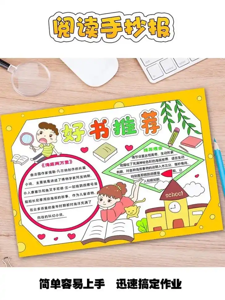 好书推荐手抄报模板.#好书推荐手抄报 #好书推荐手抄报作业  - 抖音