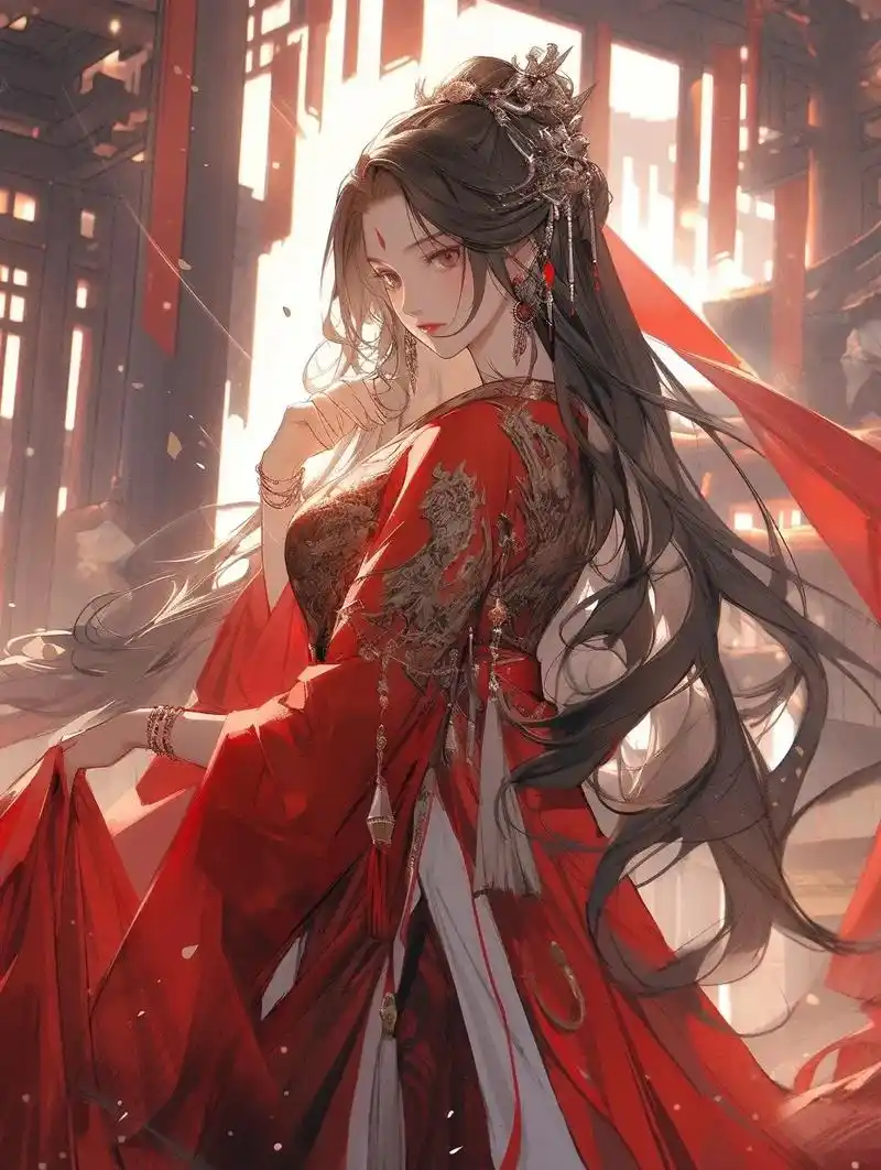 古风壁纸|凤冠霞帔·十里红妆.一袭红衣尽风华,谁是你心口那一 - 抖音