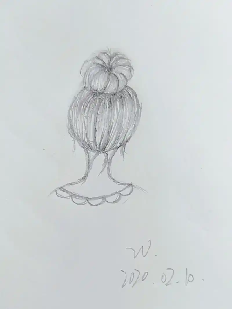 day 3  丸子头 画得有些凌乱 期待以后更好