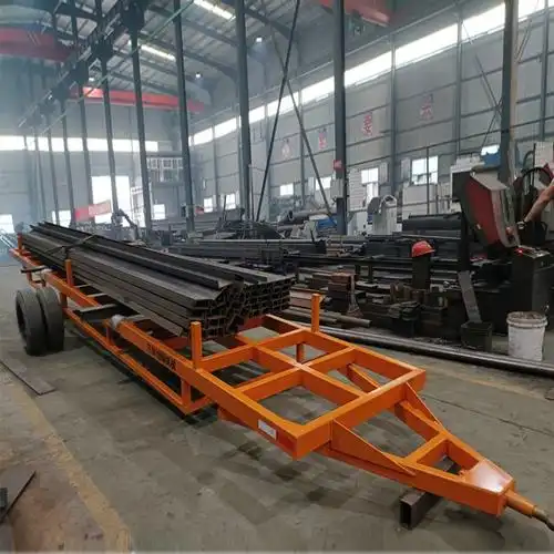 厂家定制牵引式平板车载钢筋笼平板拖车拉货搬运货物平板运输车创硕