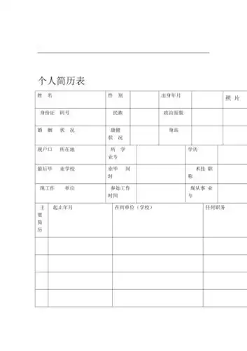 个人简历表格