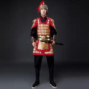 影视古装古代士兵盔甲将军铠甲战袍武士服剧组群演服装道具演出服