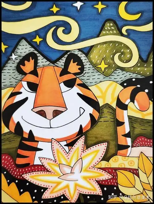 彩色手绘装饰画简笔画