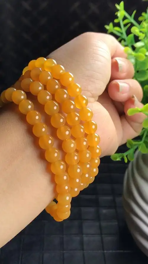 黄龙玉108 颗佛珠手链