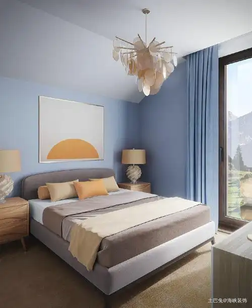现代简约的大胆色彩跳跃家也可以是梦乐园卧室现代简约卧室设计图片