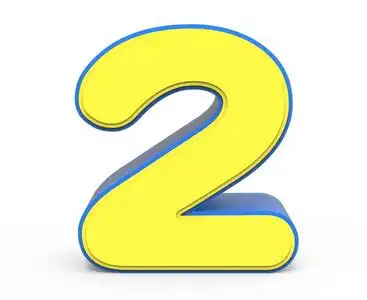 可爱的黄色数字 2插画