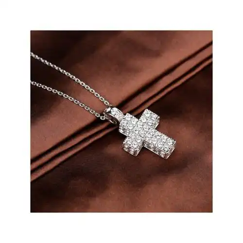 swarovski施华洛世奇立体十字架水晶项链吊坠小号人造水晶送恋人