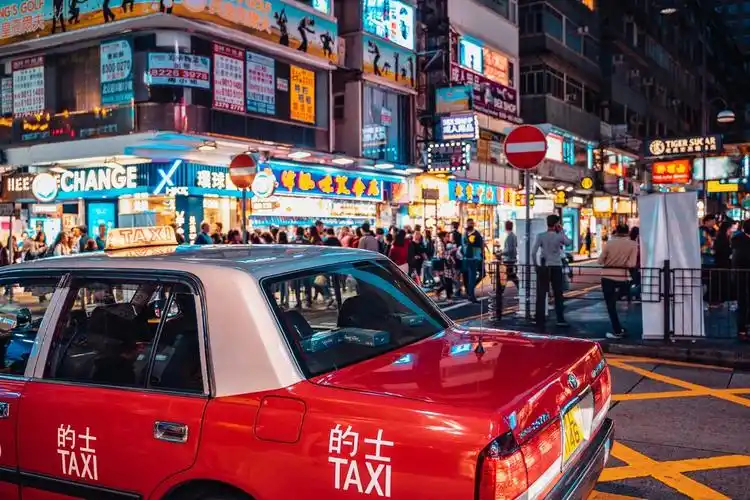 香港夜景街拍桌面壁纸