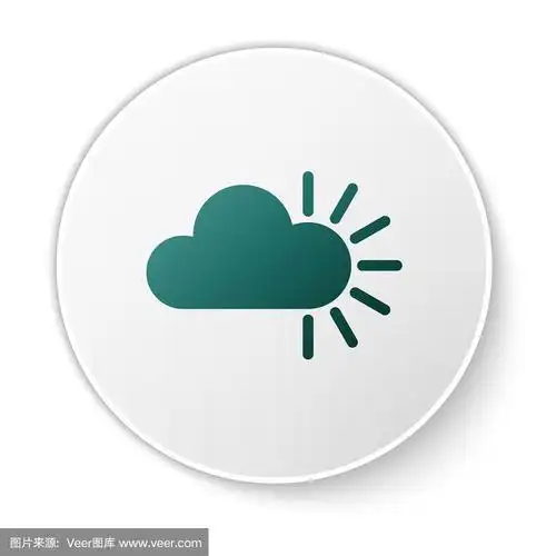 绿色多云图标孤立在白色背景