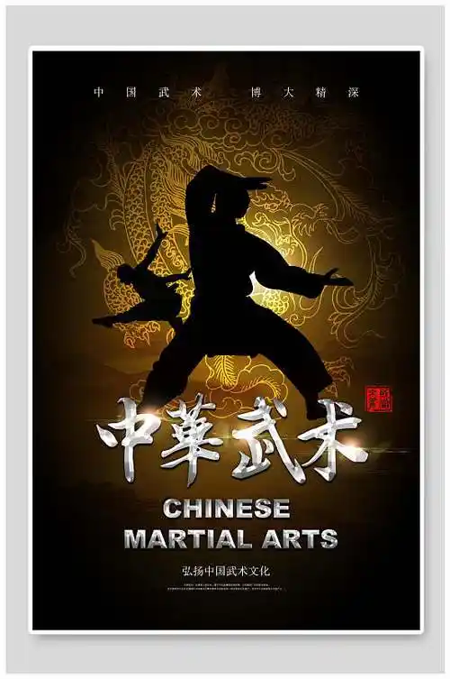 黑金中华武术海报
