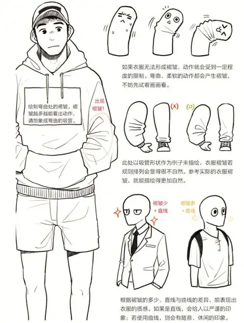 绘画细节衣服褶皱怎么画