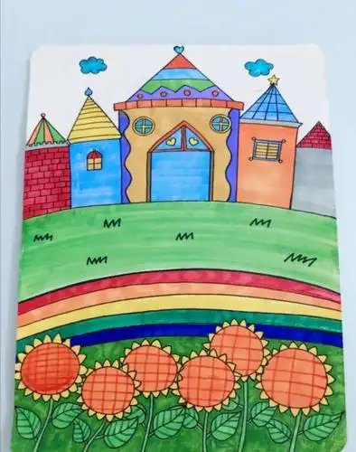 我们也能玩中学"——大班创意美术《我爱幼儿园》