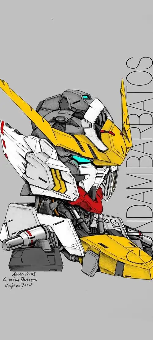 巴巴托斯域奇的手绘作品高达头像插图集